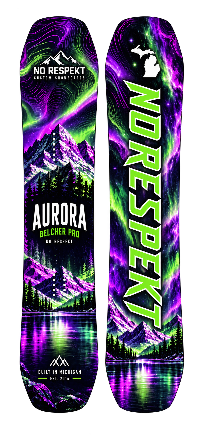 Aurora Purple / Green snowboard