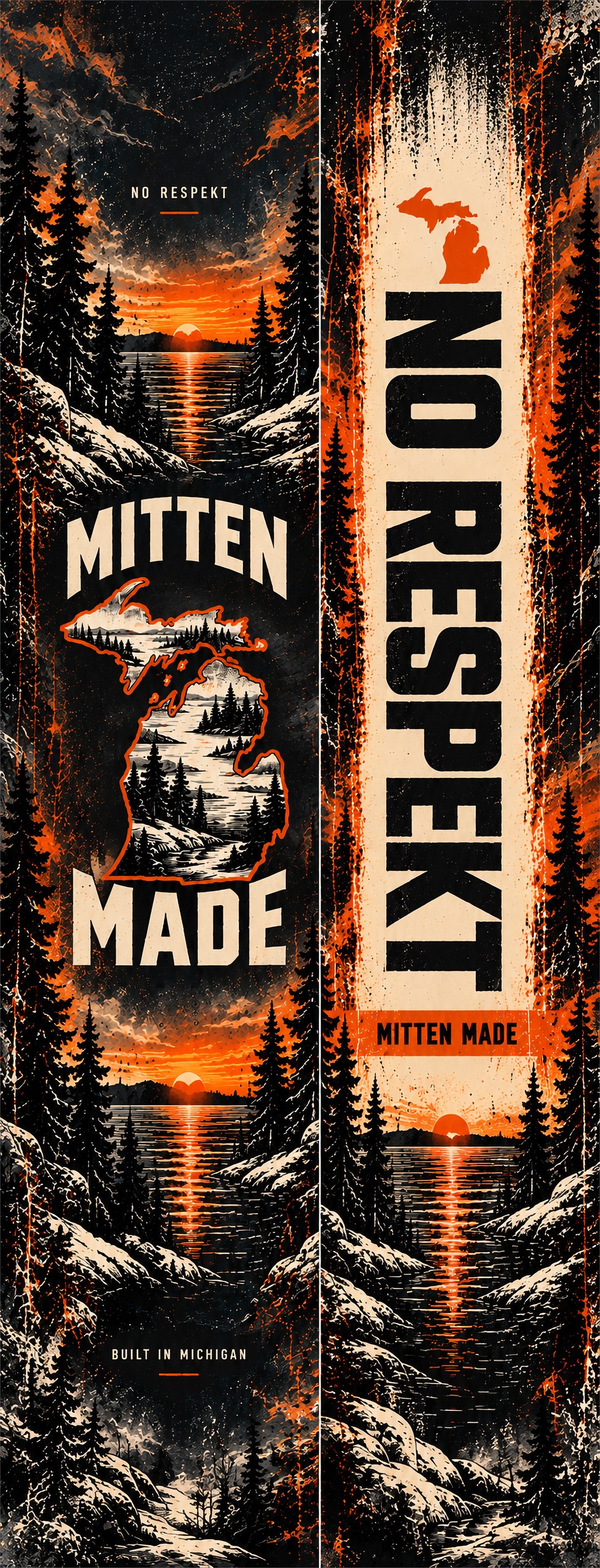 Mitten Made snowboard graphic